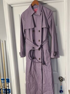 kate spade Lavender Double-Breasted Trench Coat